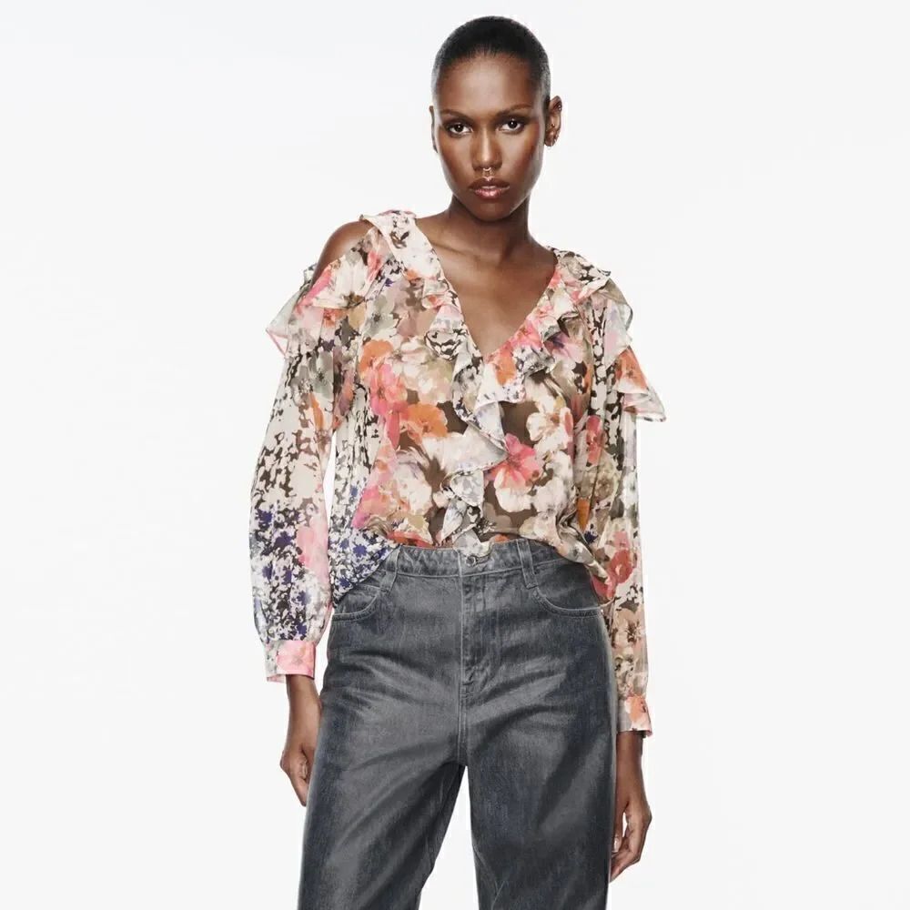ZARA FLORAL PRINT SHIRT
